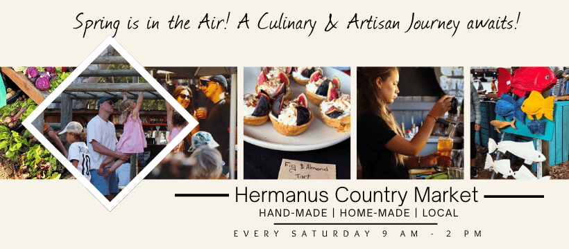 Explore the Hermanus Country Market! Discover fresh local food, artisan crafts, fashion, and home décor. Celebrate spring with us every Saturday.